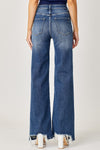 Explore More Collection - Risen Full Size High Rise Frayed Hem Wide Leg Jeans