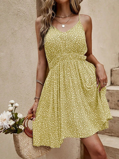 Explore More Collection - Floral V-Neck Mini Cami Dress