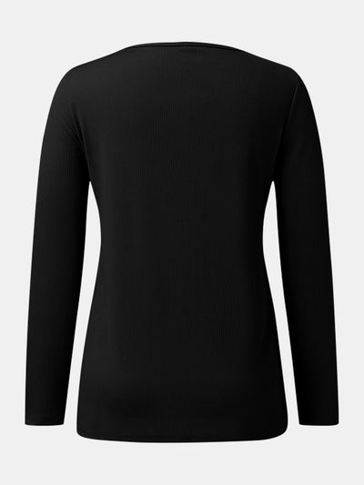 Explore More Collection - Full Size Scoop Neck Long Sleeve T-Shirt