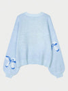 Explore More Collection - Bow Round Neck Long Sleeve Sweater