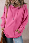 Explore More Collection - Drawstring Pocketed Long Sleeve Hoodie