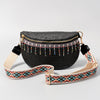 Explore More Collection - Bead Trim Straw Weave Crossbody Bag