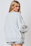 Explore More Collection - Pearl Bow Round Neck Dropped Shoulder Sweatshirt