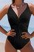 Explore More Collection - Twisted Crisscross V-Neck One-Piece Swimwear