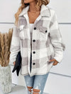 Explore More Collection - Plaid Dropped Shoulder Long Sleeve Plush Coat