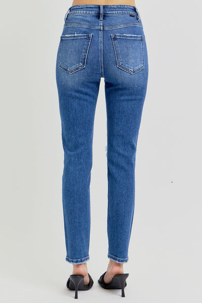 Explore More Collection - RISEN Full Size High Rise Ankle Skinny Knee Distressed Jeans