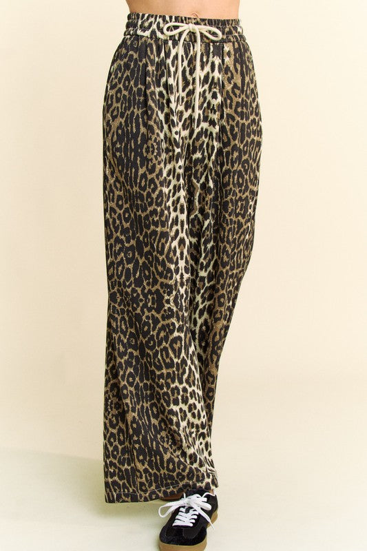 Explore More Collection - Davi & Dani Leopard Wide Leg Pants