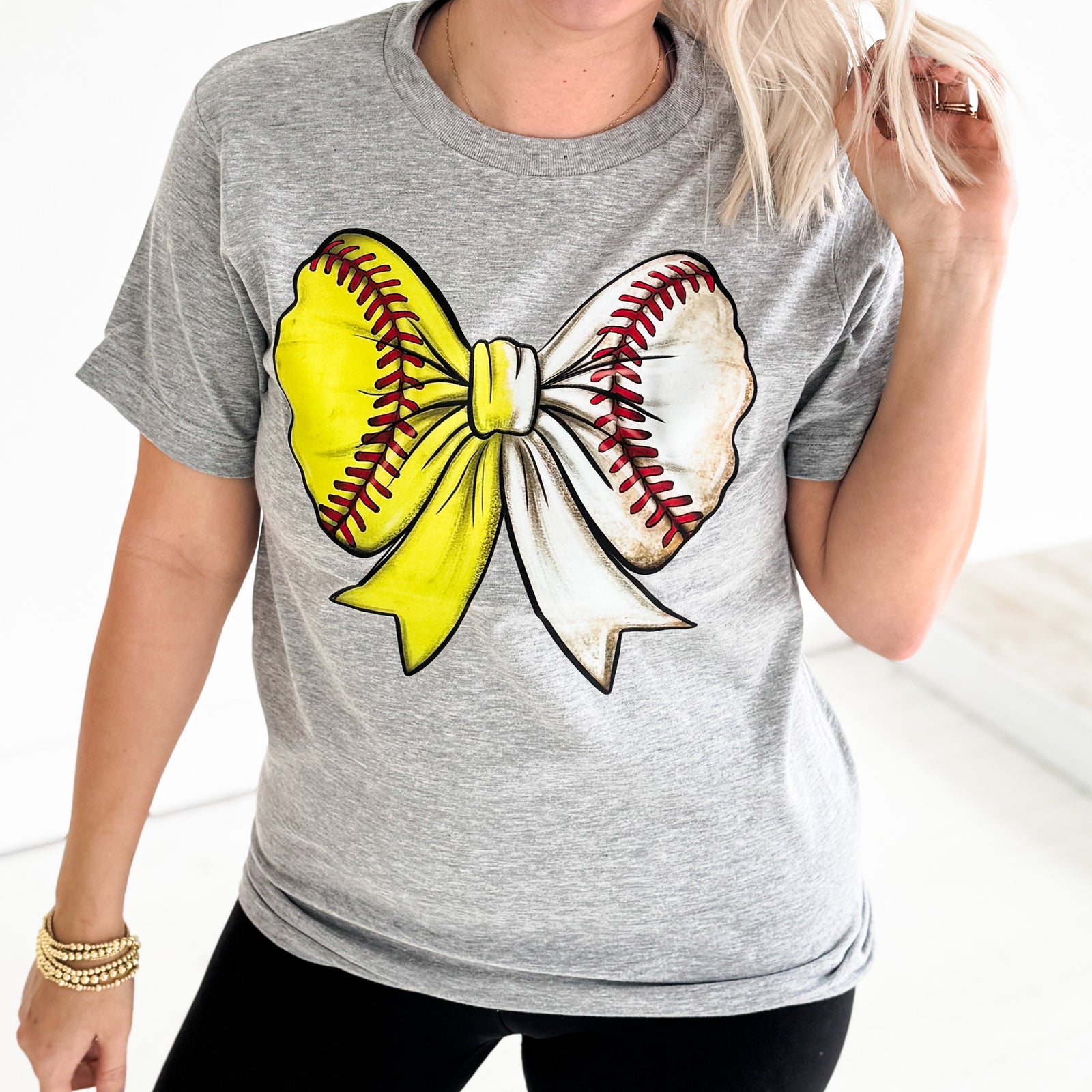 Explore More Collection - Baseball/Softball Bow Graphic Tee