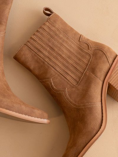 Explore More Collection - The Addison | Brown Perfectly Paneled Western Cowgirl Boot