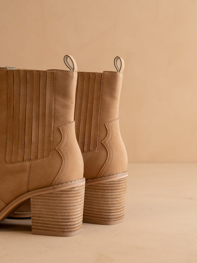 Explore More Collection - The Addison |  Camel Western Inspired Boot