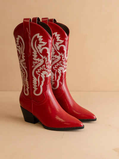 Explore More Collection - The Amaya | Cherry Classic Western Cowgirl Boot