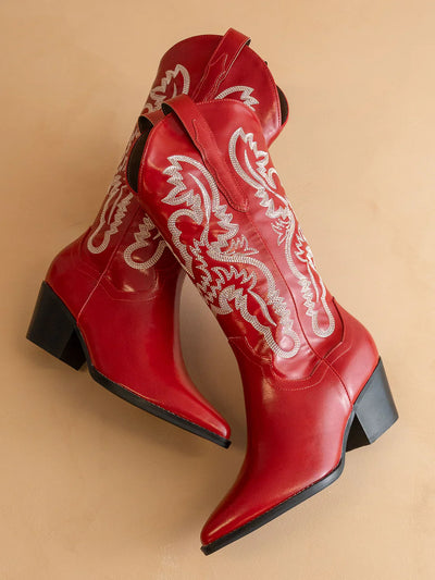 Explore More Collection - The Amaya | Cherry Classic Western Cowgirl Boot