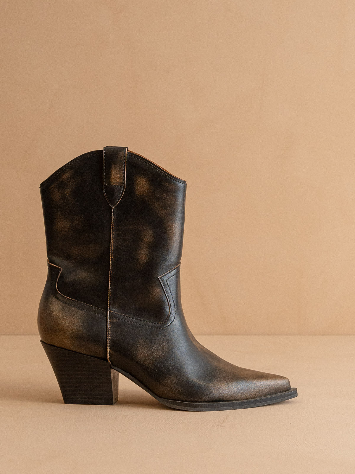 Explore More Collection - The Ames | Brown Short Cowgirl Booties