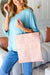 Explore More Collection - Ballerina Pink Fold Over Gold O-Ring Faux Leather Clutch