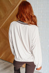 Explore More Collection - All Out Comfort V-Neck Pullover in Mocha Cream