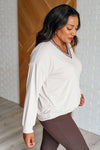 Explore More Collection - All Out Comfort V-Neck Pullover in Mocha Cream