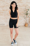 Explore More Collection - Backcourt Collared V-Neck Tank in Black