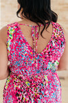 Explore More Collection - Bless Your Heart V-Neck Dress in Neon Fuchsia