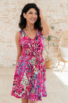 Explore More Collection - Bless Your Heart V-Neck Dress in Neon Fuchsia