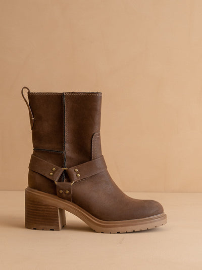 Explore More Collection - The Clyde | Coffee Moto Inspired Ankle Boot