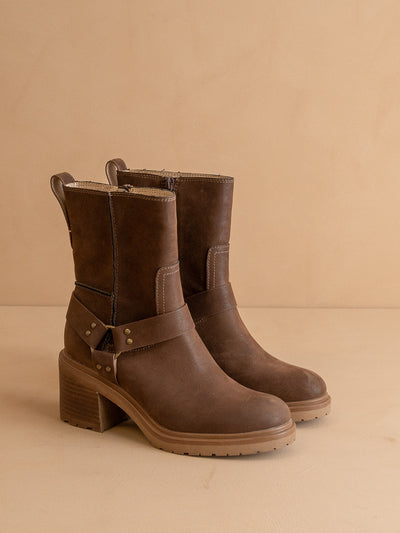 Explore More Collection - The Clyde | Coffee Moto Inspired Ankle Boot