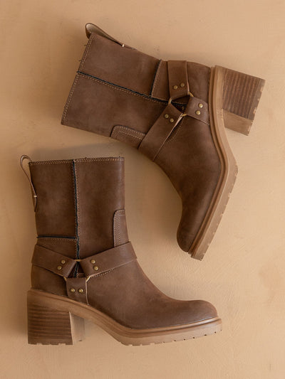 Explore More Collection - The Clyde | Coffee Moto Inspired Ankle Boot