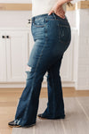 Explore More Collection - Cassandra High Rise Control Top Distressed Flare Jeans