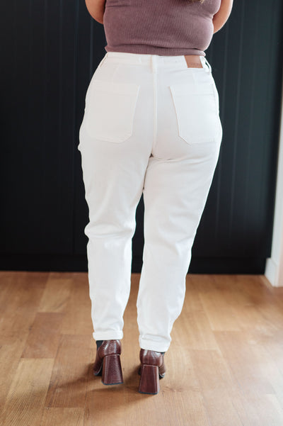 Explore More Collection - Charlene High Rise Jogger in Ecru