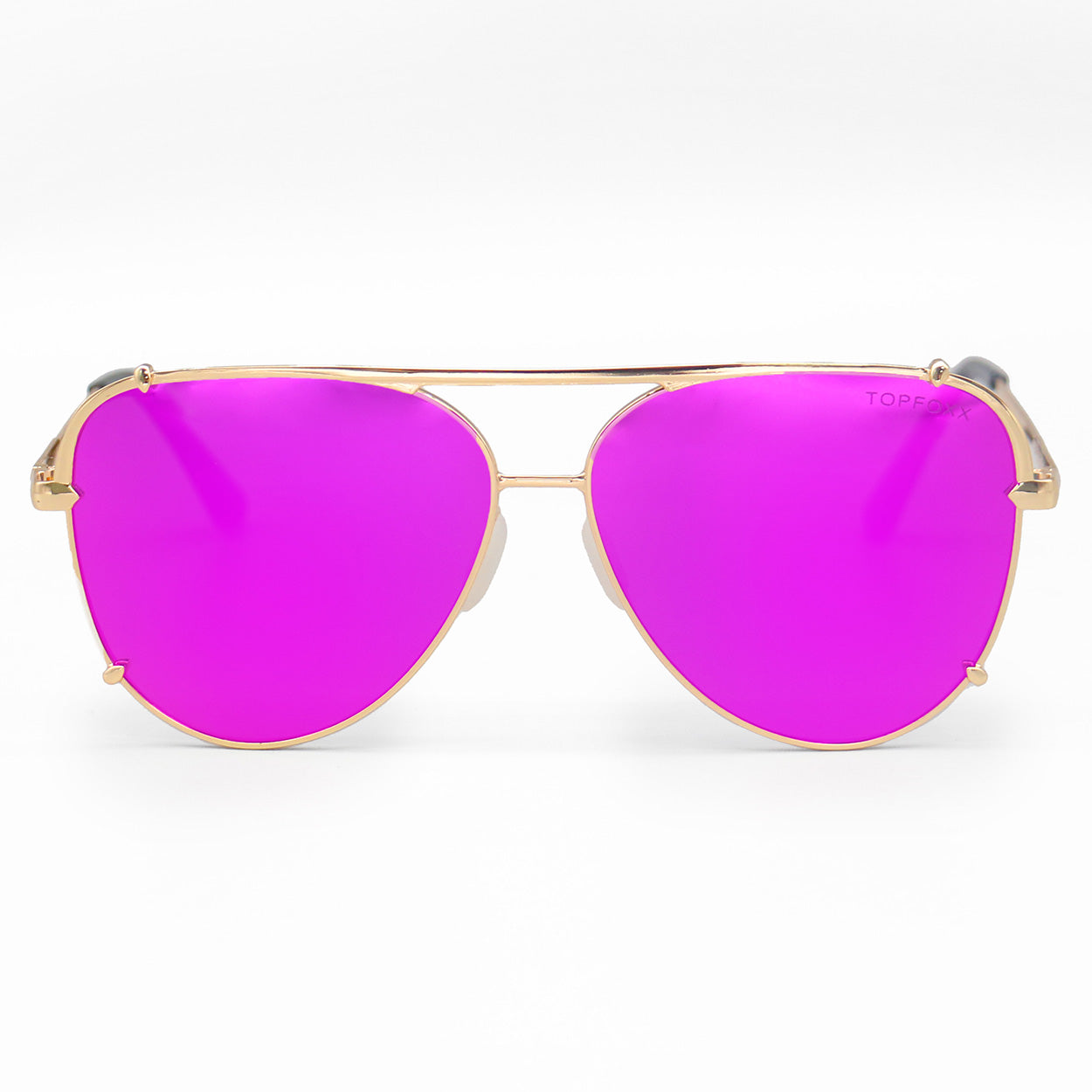 Explore More Collection - Cristina - Tangle Free - Mirrored Pink Aviator Sunglasses