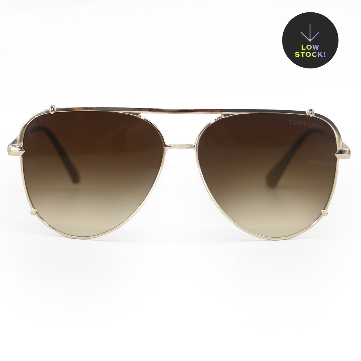 Explore More Collection - Cristina - Tangle Free - Faded Brown Aviator Sunglasses