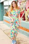 Explore More Collection - Diva Dreams Lime Floral Print Fit & Flare Maxi Dress