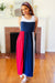 Explore More Collection - Patriotic Color Block Fit & Flare Maxi Dress