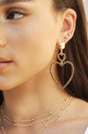 Explore More Collection - Double Heart Crystal Drop Earrings