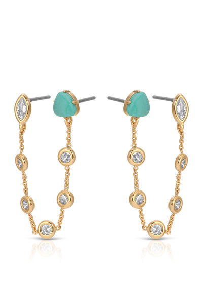 Double Piercing Turquoise Earrings