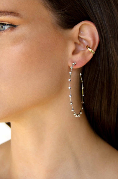 Explore More Collection - Simple Spark Crystal Hoops