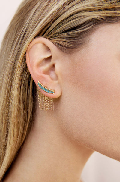 Explore More Collection - Turquoise Crystal Ear Crawler