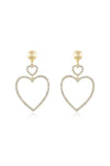 Explore More Collection - Double Heart Crystal Drop Earrings