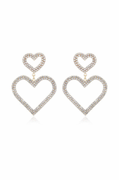 Explore More Collection - Double Trouble Heart Crystal Earrings