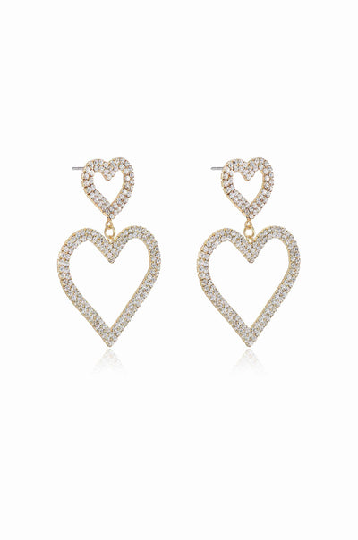 Explore More Collection - Double Trouble Heart Crystal Earrings