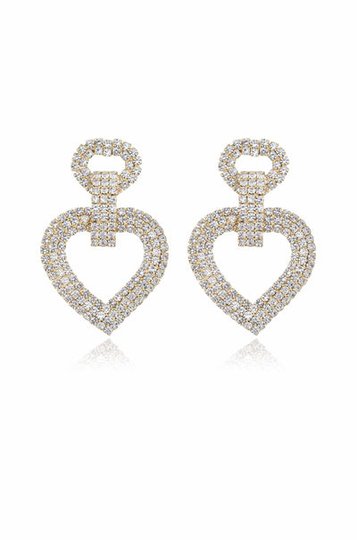 Explore More Collection - Dove Drop Heart Crystal Earrings