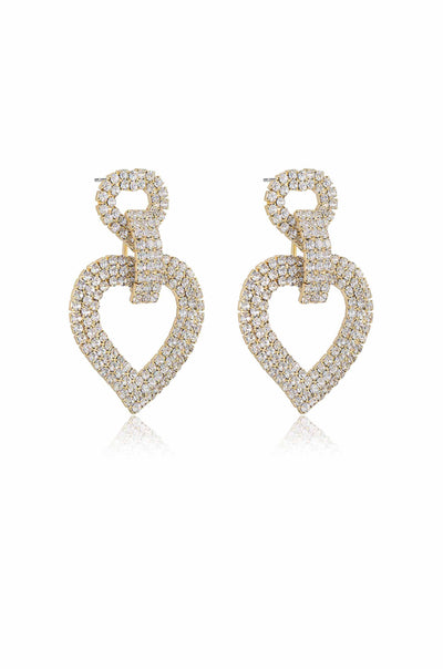 Explore More Collection - Dove Drop Heart Crystal Earrings