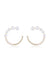 Explore More Collection - Chic Pearl And Crystal Open Circle Earrings