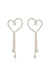 Explore More Collection - Crystal Heart Linear Drop Earrings