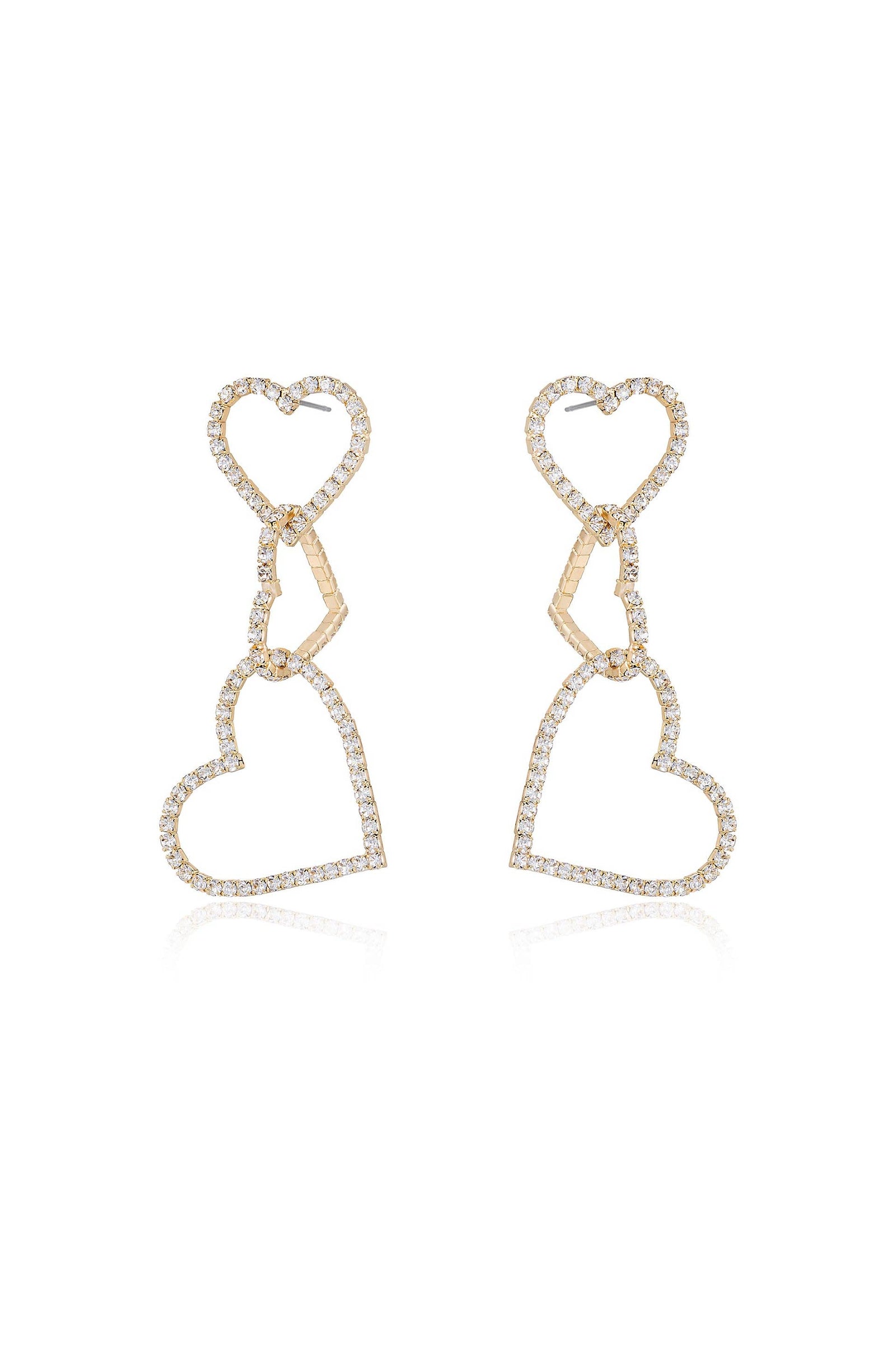 Explore More Collection - Heart On Sleeve Crystal Earrings