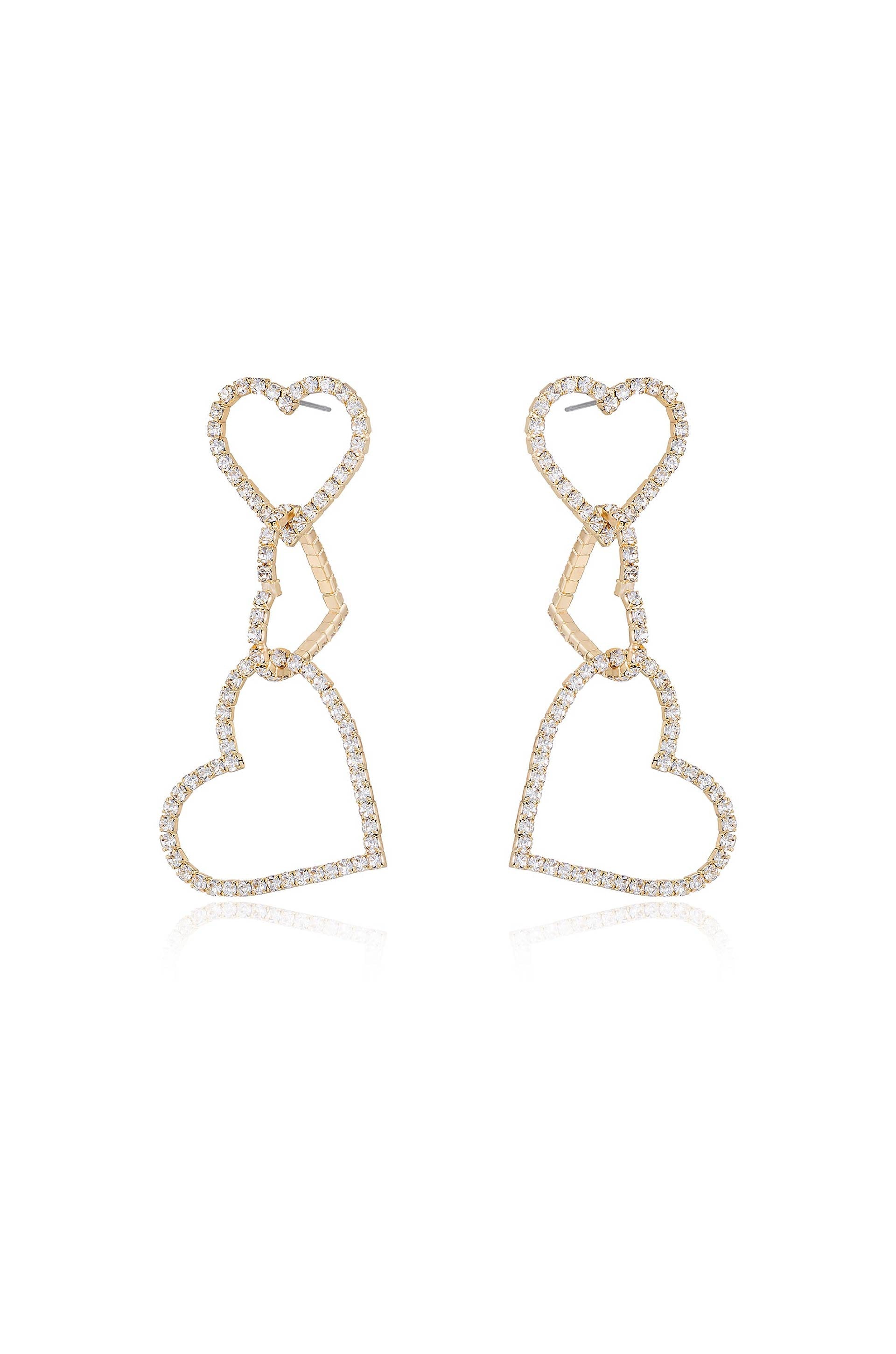 Explore More Collection - Heart On Sleeve Crystal Earrings