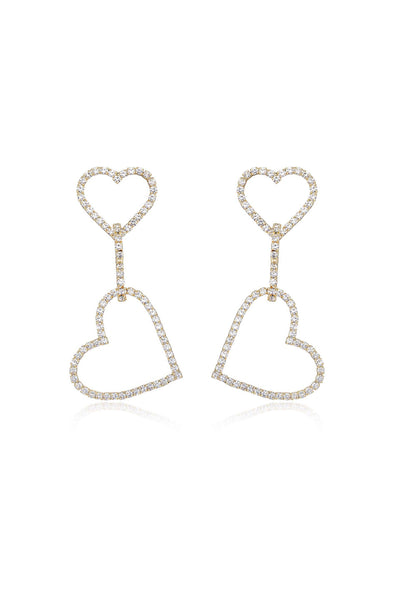 Explore More Collection - Heart On Sleeve Crystal Earrings