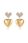 Explore More Collection - Digital Love Crystal Heart Dangle Earrings