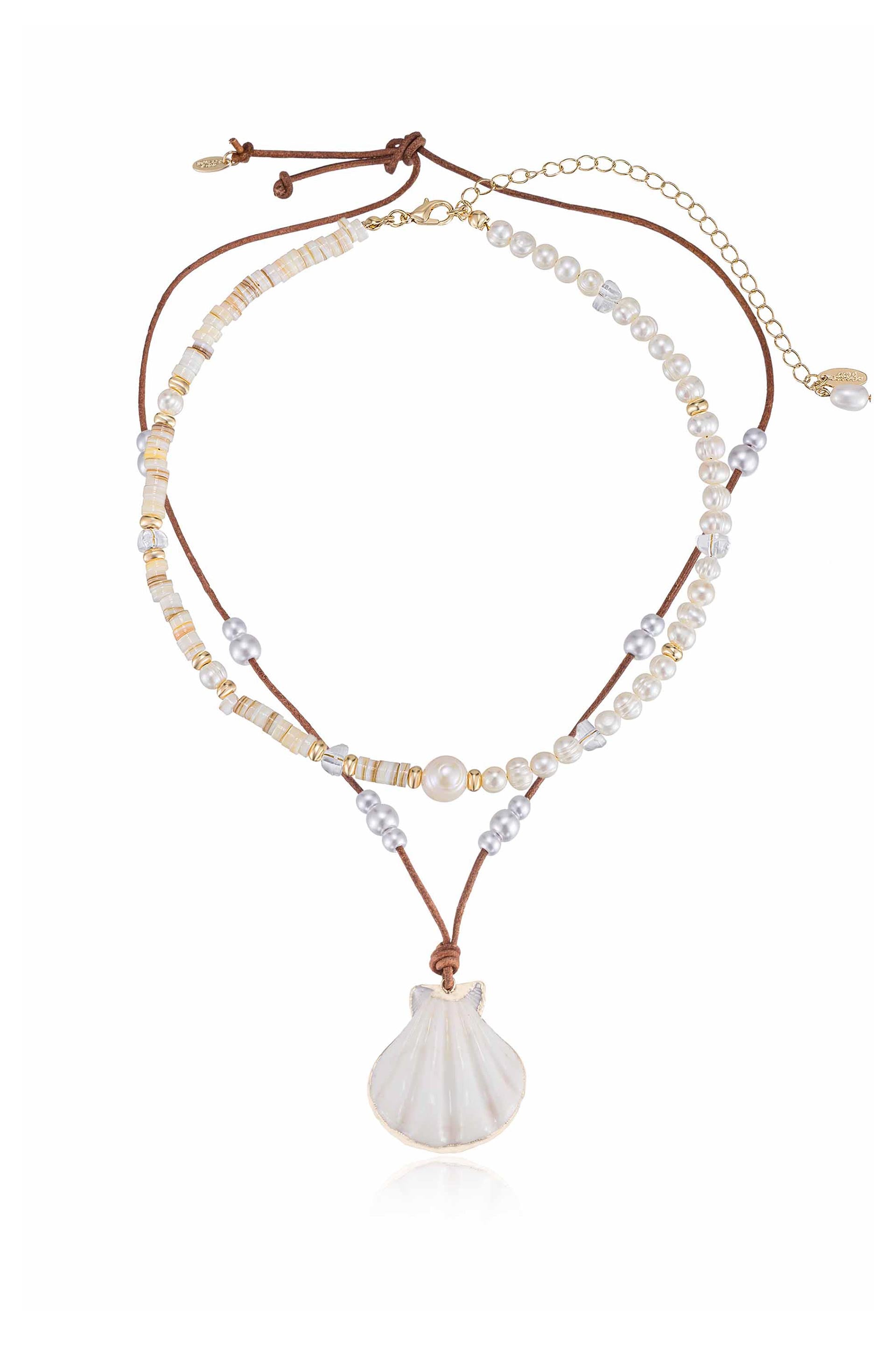 Explore More Collection - Beach Days Shell Pendant Necklace Set