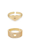 Explore More Collection - All Hearts Adjustable Ring Set