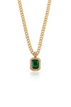 Explore More Collection - Emerald Stone Pendant Link Necklace